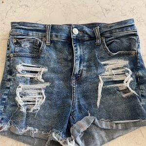 American Eagle Outfitters Ripped Blue Jean Shorts